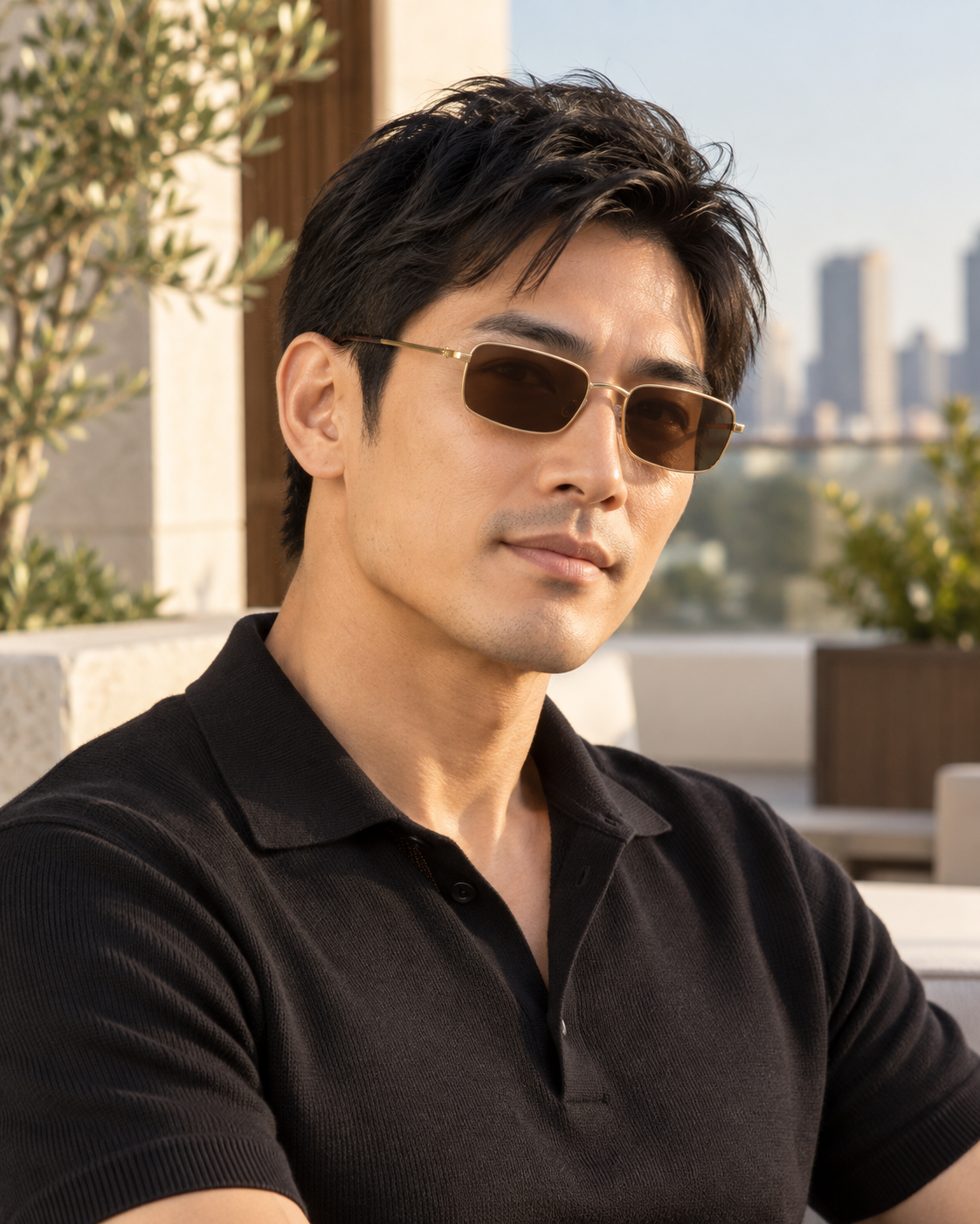 Square metal sunglasses