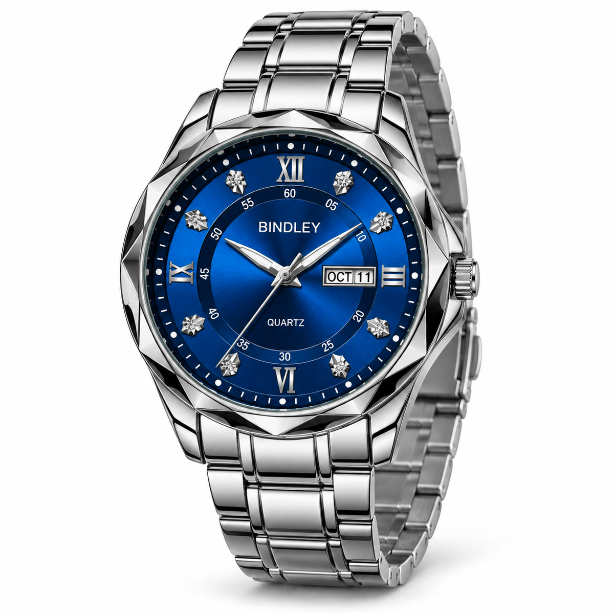 Luminous calendar watch