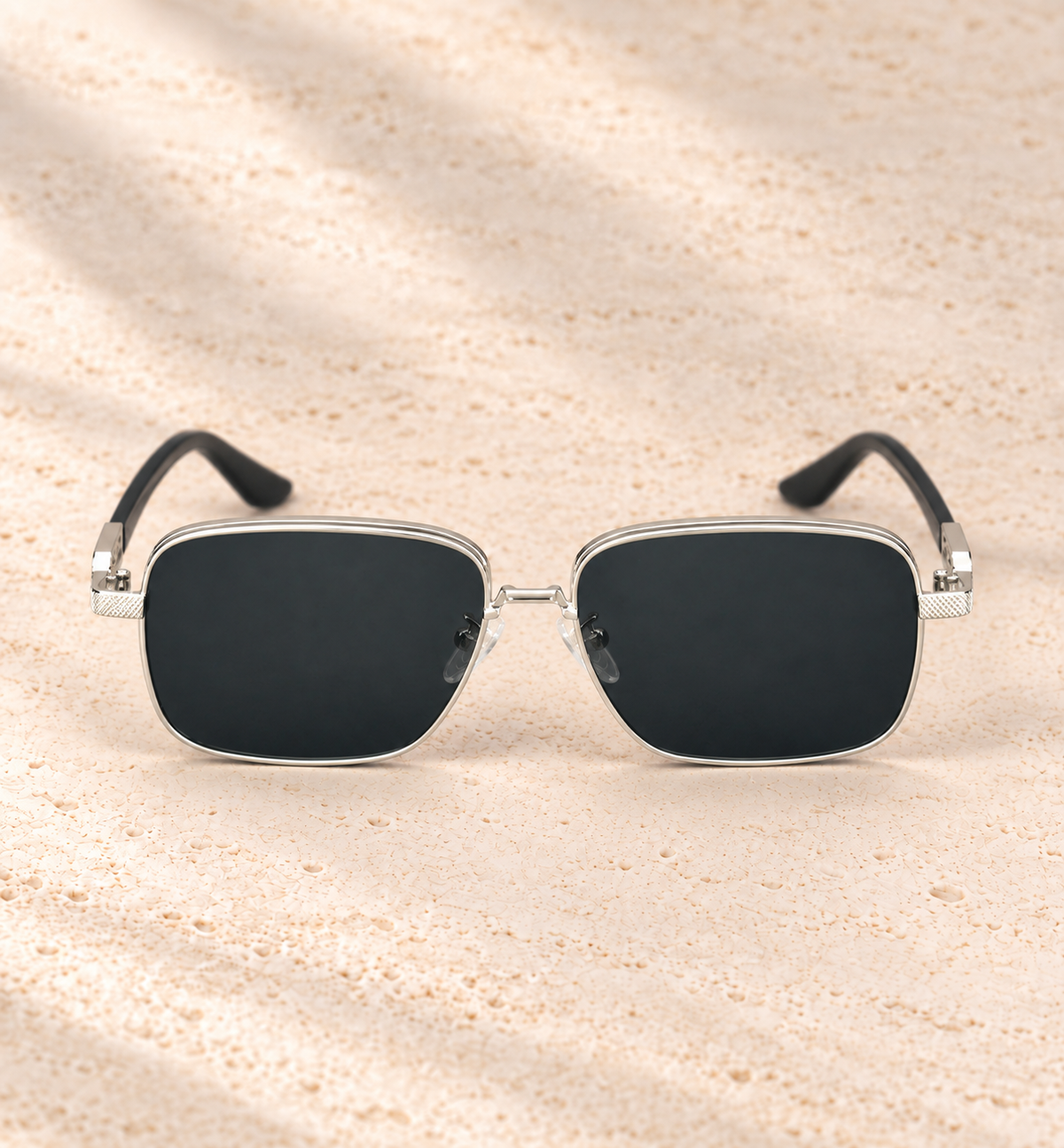 Silver square sunglasses