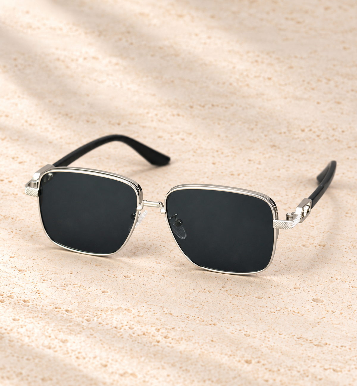 Silver square sunglasses