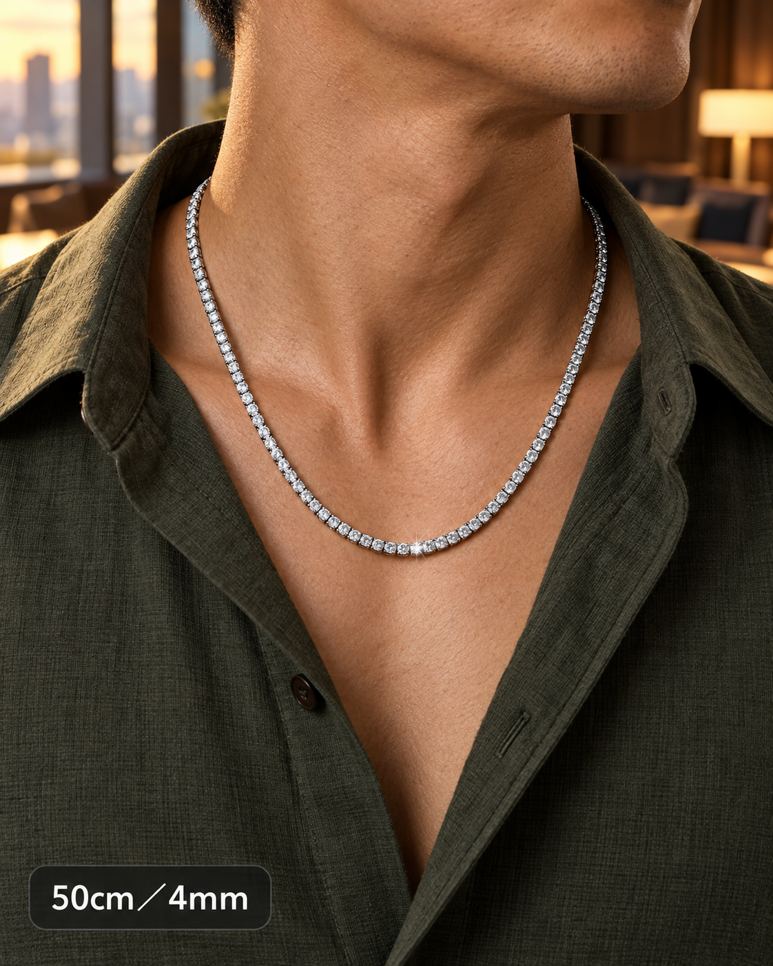 Tennis chain necklace / Steel