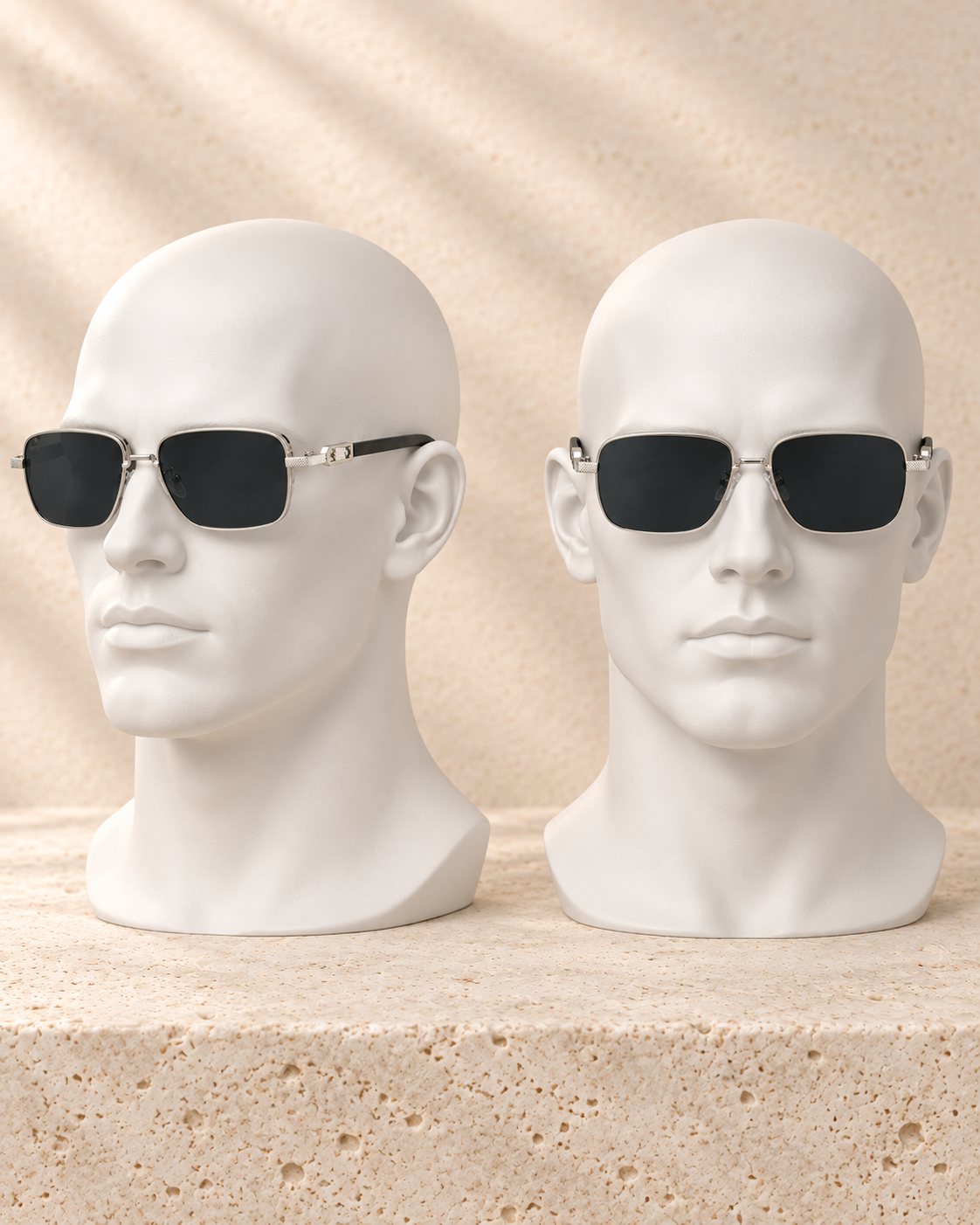 Silver square sunglasses