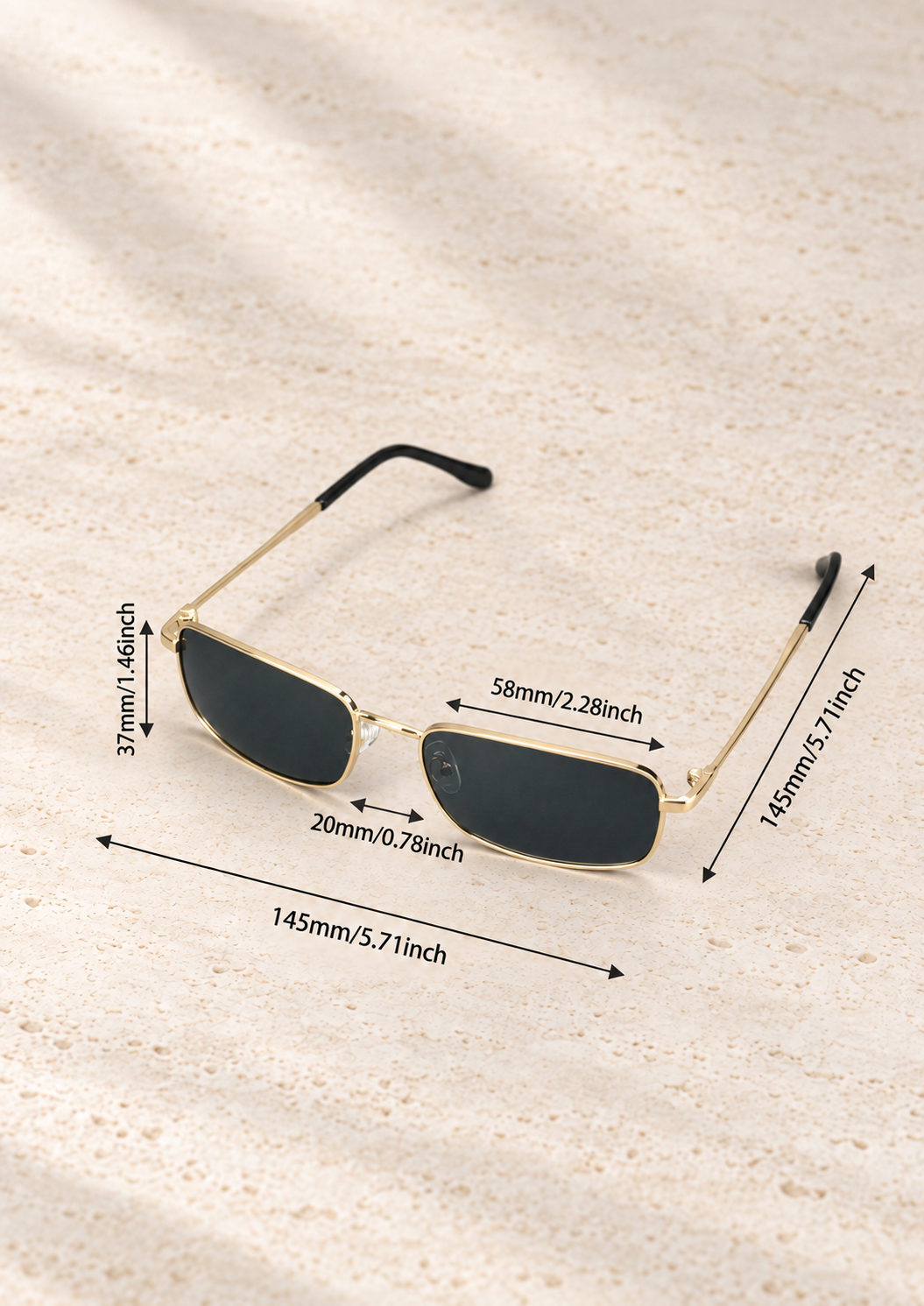Square metal sunglasses